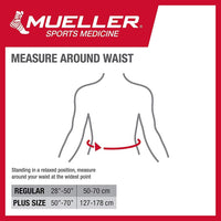 Mueller 255 Lumbar Support Back Brace with Removable Pad, Black, Regular(Package May Vary)