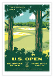 Signed 2009 U.S. Open Bethpage Black Mini-Poster by Lee Wybranski
