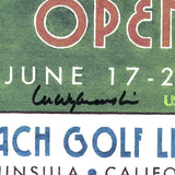 Signed 2010 U.S. Open Pebble Beach Mini-Poster by Lee Wybranski
