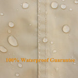Fire Pit Cover - Waterproof 600D Heavy Duty Round Patio Fire Bowl Cover Beige - 32 inch