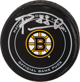 David Pastrnak Boston Bruins Autographed Official Game Puck - Fanatics Authentic Certified - Autographed NHL Pucks