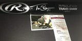 Travis Shaw Milwaukee Brewers Autographed Signed Black Baseball Bat JSA WITNESS COA
