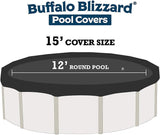 Deluxe Winter Cover for 12-Foot Round Above-Ground Swimming Pools | Blue/Black Reversible