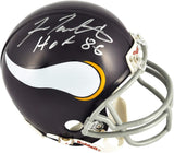 Fran Tarkenton Minnesota Vikings Autographed Riddell Throwback Mini Helmet with"HOF 86" Inscription - Fanatics Authentic Certified