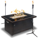 Series 401 Brown 44-Inch Outdoor Propane Gas Fire Pit Table, Black