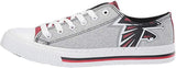 NFL Womens Ladies Glitter Low Top Canvas Sneaker Shoes ATLANTA FALCONS