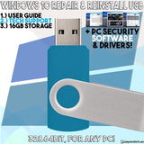 :Bootable USB Compatible w/ Windows 10 Pro & Home Reinstall Recovery Repair Reboot Restore Clean Install Fix Reset | For ANY PC 32 or 64 Bit