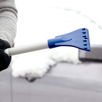 Snow Joe SJBLZD 2-In-1 Telescoping Snow Broom + Ice Scraper | 18-Inch Foam Head (Blue)