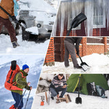 43" / 47" Retractable Snow Shovel, Aluminium Alloy Snow Sand Mud Removal Tool