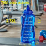 Large Leakproof BPA Free Fitness Sports Water Bottle with Motivational Time Marker & Straw
