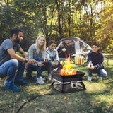 Gas Fire Pit, 18.7 Inch 50,000 BTU Auto-Ignition Portable Propane Fire Pit with Cover