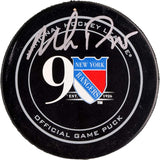 Mike Richter New York Rangers Autographed 90th Anniversary Season Official Game Puck - Fanatics Authentic Certified