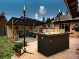 Series 401 Brown 44-Inch Outdoor Propane Gas Fire Pit Table, Black