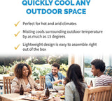 Outdoor Misting Fan Oscillating Pedestal Fan with Three Gentle Mist Nozzles, AF-520B, Black