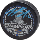 Zach Sanford St. Louis Blues 2019 Stanley Cup Champions Autographed 2019 Stanley Cup Champions Logo Hockey Puck - Fanatics Authentic Certified