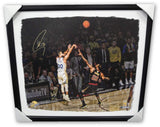 Stephen Curry Signed Autographed Big Canvas Framed/Stretched vs Lebron James /30