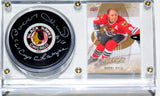 Bobby Hull Signed Chicago Blackhawks NHL Puck and Stanley Cup Inscription & Display Case & Card - PSA DNA COA Authenticated
