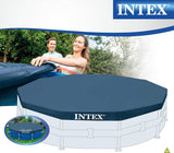 Intex Round Metal Frame Pool Cover, Blue, 10 ft