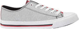 NFL Womens Ladies Glitter Low Top Canvas Sneaker Shoes ATLANTA FALCONS