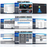 Total Security Antivirus Software for Windows 2019 - Virus Protection, Removal, Scanner with PC Optimizer Tune Up Tools - USB by EzaLink