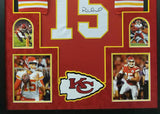 Patrick Mahomes Kansas City Chiefs Autograph Signed Custom Framed Jersey RED Suede Matted JSA Witnessed Certified