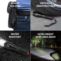 LED Tactical Flashlight S1000 [2 PACK] - High Lumen, Zoomable, 5 Modes