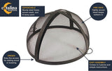 Catalina Creations 24" Heavy Duty Fire Pit, Easy Access, Hinged, Spark Screen