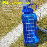 Large Leakproof BPA Free Fitness Sports Water Bottle with Motivational Time Marker & Straw