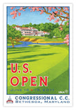 Signed 2011 U.S. Open Congressional Mini-Poster by Lee Wybranski