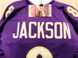 Lamar Jackson Baltimore Ravens Signed Autograph Purple Custom Jersey JSA Witnessed Certified
