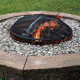 Outdoor Fire Pit Spark Screen Cover, Round Heavy-Duty Steel Mesh Lid, 22-Inch