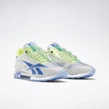 MEN'S REEBOK CLASSIC LEATHER ATI SHROUD SHOES SKULL GREY / NEON LIME / CRUSHED COBALT