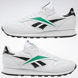 MEN'S REEBOK CLASSIC LEATHER VECTOR SHOES WHITE / BLACK / EMERALD
