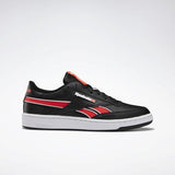 MEN'S REEBOK CLUB C REVENGE PLUS SHOES BLACK / WHITE / NEON RED