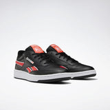MEN'S REEBOK CLUB C REVENGE PLUS SHOES BLACK / WHITE / NEON RED