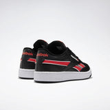 MEN'S REEBOK CLUB C REVENGE PLUS SHOES BLACK / WHITE / NEON RED