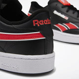 MEN'S REEBOK CLUB C REVENGE PLUS SHOES BLACK / WHITE / NEON RED