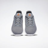 MEN'S REEBOK DART SHOES COLD GREY 4 / WHITE / FIERY ORANGE
