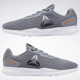 MEN'S REEBOK DART SHOES COLD GREY 4 / WHITE / FIERY ORANGE