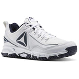 MEN'S REEBOK RIDGERIDER LEATHER 4E WHITE / COLLEGIATE NAVY